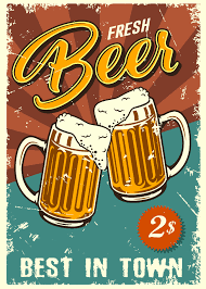 Beer Vintage Bier Retro Metal Poster Motivation Maniac Displate Vintage Poster Design Beer Poster Design Poster Vintage Retro