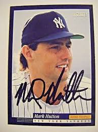 MARK HUTTON signed RC YANKEES 1994 Score baseball card AUTO Autographed 608  REDS