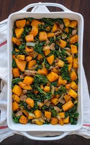 Butternut Squash Casserole With Sausage And Sage Breadcrumbs Healthy Butternut Squash Butternut Squash Casserole Chicken And Butternut Squash