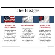3 In 1 Pledges American Flag Bible Christian Flag Laminated Wall Chart