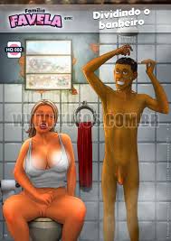 Família Favela - Dividindo o Banheiro - Contos Eroticos