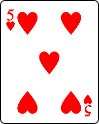 The joker is the playing card representative of the tarot fool. File Playing Card Heart 5 Svg Wikimedia Commons