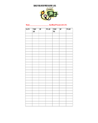 Daily Blood Pressure Log Chart Edit Fill Sign Online