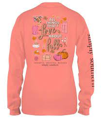 Details about youth cheer save the turtles simply southern tee. Simply Southern Youth Size Things I Love About Fall Long Sleeve T Shirt For Girls In Sunglow Simply Southern Shirts Simply Southern T Shirts Southern Shirts