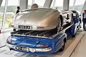 Visiting The Mercedes Benz Museum 1955 Mercedes Benz High Speed Racing Car Transporter With Mb 300 Slr Mercedes Benz Cars Benz Mercedes