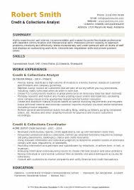 credit collections analyst resume