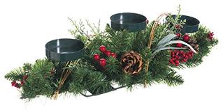 30 Inches Long Christmas Centerpiece Candle Holder With Pine Berries And Pine Cones For 3 Candles On Galleon Philippines