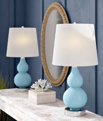 Beachy Blue Table Lamps Modern Style For Your Home Featured On Beach Bliss Designs Blue Table Lamp Table Lamp Table Style
