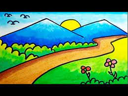 Pemandangan alam indonesia merupakan negara yang kaya akan tempat wisatanya yang indah. Cara Menggambar Pemandangan Gunung Yang Mudah Sekali How To Draw Mountain Scenery Simple Litetube
