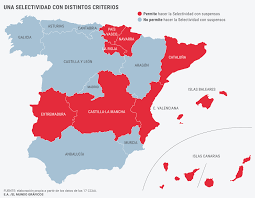 Este artículo hace referencia a aquellas divisiones de españa en regiones oficiales en algunos ámbitos y no oficiales pero de uso común y actual (prensa, cultura). Arranca La Selectividad Mas Desigual Nueve Autonomias Permiten Examinarse Con Suspensos Y Ocho Exigen Tenerlo Todo Aprobado Espana
