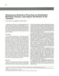 Glioblastoma Multiforme Presenting As Osteoblastic Metastatic Disease Case Report And Review Of The Literature American Journal Of Neuroradiology