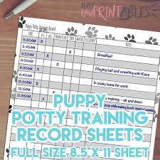 Printable Puppy Potty Training Record Instant Download 8 5