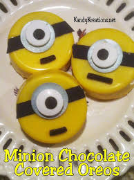 Minion Chocolate Covered Oreos Fun Food And Edible Craft Ideas Chocolate Covered Oreos Minion Party Oreo