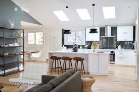Ikea Kitchen Midcentury Modern Kitchen White Kitchen Vaulted Ceiling Waterfall Is White Modern Kitchen Mid Century Modern Kitchen Modern Kitchen Design