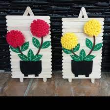 Hiasan dinding teras rumah dari stik es krim berbentuk segitiga hexagonal. Jual Diy Hiasan Dinding Stik Es Krim Merah Muda Kab Bekasi Annedolpine Tokopedia