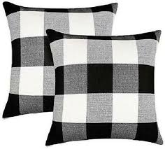 Black And White Buffalo Plaid Pillows Buffalo Check Plaid Pillow Covers Set Of 2 Linen Farmhouse Decorative Square Ebay In 2020 Plaid Throw Pillows Buffalo Plaid Pillows Cushion Cover Designs