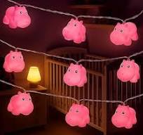 4.9 ft 10 Lights Battery Pet LED Decorative Hippo Indoor Outdoor Decor  String Light, Baby Room Decoration, Child Room Decoration, Cute Gifts Party  ...
