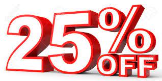In order to calculate how much you're saving on a sale item, you need to know the original price of the item and the percent so if the dress originally cost $80 and it's on sale for 25 percent off, you stand to save $20. Discount 25 Percent Off 3d Illustration On White Background Stock Photo Picture And Royalty Free Image Image 59606359