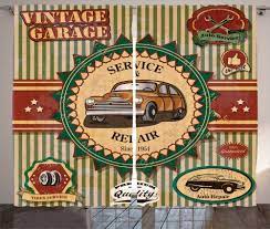 Old Sixties Car Pop Art Curtain Retro Shower Curtain Retro Curtains Retro Cars