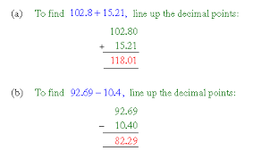 Which is the correct way to subtract a number? Unit 4 Section 1 Addition Subtraction Of Decimals