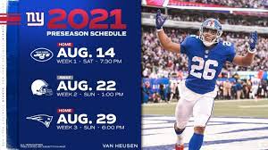 Giants Football Schedule 2022 Giants Announce 2021 Preseason Dates & Times