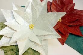 Paper Poinsettia Finish2 Paper Flowers Paper Flowers Craft Flower Template
