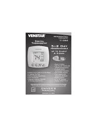 May 29, 2020 · how do i unlock my venstar t1800 thermostat? Venstar T1050 Owner S Manual Manualzz