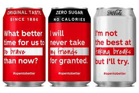 Neither of these cone tops appear to have actually gone into production, but were used as samples. Coca Cola Puts Inspirational Messages On Cans As Part Of Open To Better Campaign News The Grocer
