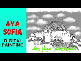 تعلم رسم للمبتدئين مسجد آيا صوفيا في اسطنبول Youtube Sofia Landmarks Painting