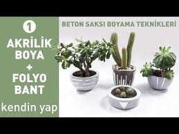 Beton Saksi Boyama Teknikleri 1 Akrilik Boya Folyo Bant Concrete Pot Painting Techniques 1 Youtube 2020 Saksi Akrilikler Bahce