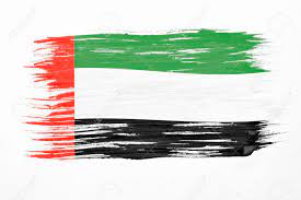 The flag consists of four colours — green, white, black and red. Art Brush Watercolor Painting Of Uae Flag Blown In The Wind Isolated Stock Photo Picture And Royalty Free Image Image 97733676