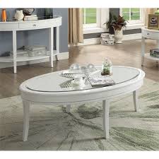 Jasper mirror top coffee table $472.50 $630.00 details. Furniture Of America Rego Oval Mirror Top Coffee Table In White Walmart Com Walmart Com