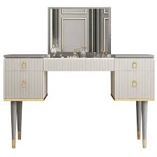 4 Drawer Makeup Vanity Table With Flip Top Mirror White Gray In 2020 Makeup Table Vanity Vanity Table Vanity