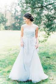 Boho wedding dress with flutter sleeves and champagne gold underlay, lace boho wedding dress blue satin formal dog dress with tulle underlay. 26 Serenity Blue Wedding Dresses That Inspire Weddingomania