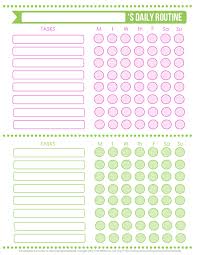 free printables kids routine chart daily routine chart