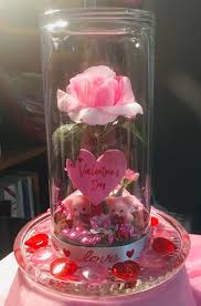 Valentines Day Enchanted Rose Glass Cylinder Dome Etsy Valentine Centerpieces Diy Valentines Decorations Valentines Day Decorations