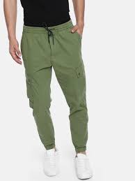 american eagle outfitters men olive green regular fit solid joggers