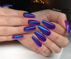 Coffin shaped nails designs & make you look like a princess 7. Purple Chrome Coffin Shape And Nails Image 6942509 On Favim Com