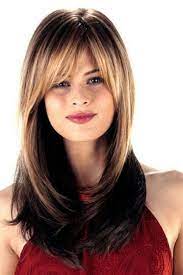 darker underneath lighter on top langhaarfrisuren haarschnitt rundes gesicht haarschnitt