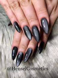 Blacknails Cateye Gelnails Nail Designs Valentines Almond Shape Nails Almond Shaped Nails Designs