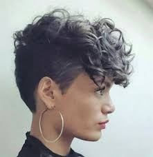 This style is ideal if you want to make a big chop without doing a total buzz cut. 28 Ideas For Hairstyles Curly Short Hair Highlights Curly Hair Styles Shaved Side Hairstyles Short Curly Haircuts