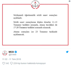 Sözleşmeli öğretmenlik sınav sonuçları açıklandı! Sozlesmeli Ogretmen Mulakat Sonuclari Aciklandi