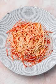 This imitation crab pasta salad recipe is a very simple recipe and because it calls for imitation crab it is very inexpensive. Spicy Kani Salad Recipe Crab And Cucumber Well Seasoned Studio