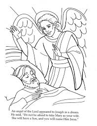 Angel appears to mary and joseph and tell them about birth of jesus coloring pages. Pin On Colouring Pages