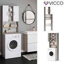 Vicco Waschmaschinenschrank Luis Weiss 190 X 64 Cm Badregal Hochschrank Waschmaschine Bad Schrank Badezimmersc In 2020 Badschrank Hochschrank Regal Uber Waschmaschine