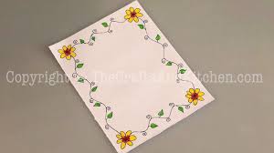 Happy valentine's day greeting card with border design hanging hearts vector background. Easy Border Designs For School Projects Crafts And Kitchen