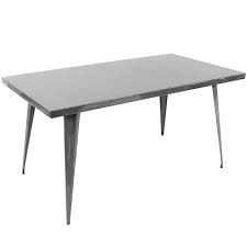 Lumisource Austin 60 In Brushed Silver Dining Table Dt Tw Au6032 Sv The Home Depot Industrial Dining Table Rectangular Dining Table Rectangle Dining Table