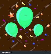 Three Light Green Balloons Fly Together Stock Vector Royalty Free 764607286