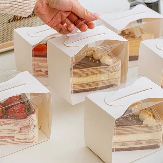 100pcs Cake Slice Clear PET Carrying Favor Box With Base Tray Liner | Wedding Mousse Cake Dessert Party Gift Box | Transparent Packing Box - Etsy UK