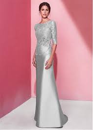 Magbridal Eye Catching Lace Satin Jewel Neckline Half Sleeves Sheath Column Evening Dress With Handmade In 2020 Evening Dresses Event Dresses Special Event Dresses